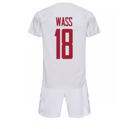 Jalkapallo Pelipaidat/Peliasut Tanska Daniel Wass 18 Lasten Vieraspelipaita Mm-Kisat 2022